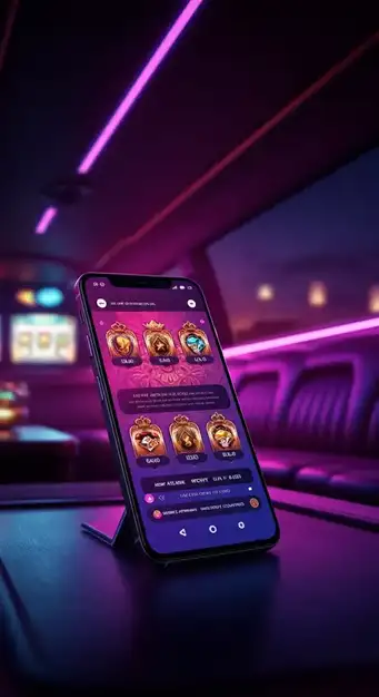 Grafica futuristica Nine Casino con logo, interfaccia di gioco e simboli bonus su sfondo vibrante, raffigurante velocità e innovazione.